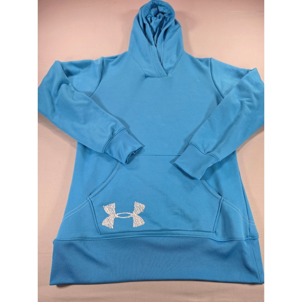 Under Armour Storm Hoodie Womens Small Blue Pullover Sweatshirt Logo 1660